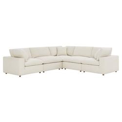 Commix Down Filled Overstuffed 5 Piece 5-Piece Sectional Sofa - East End Imports EEI-3359-LBG