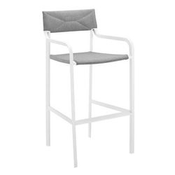 Raleigh Stackable Outdoor Patio Aluminum Bar Stool - East End Imports EEI-3574-WHI-GRY