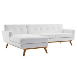 Engage Left-Facing Upholstered Fabric Sectional Sofa - East End Imports EEI-2068-WHI-SET