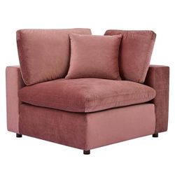 Commix Down Filled Overstuffed Performance Velvet Corner Chair - East End Imports EEI-4366-DUS