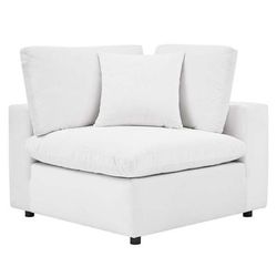 Commix Down Filled Overstuffed Performance Velvet Corner Chair - East End Imports EEI-4366-WHI