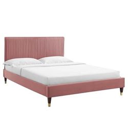 Peyton Performance Velvet Full Platform Bed - East End Imports MOD-6869-DUS