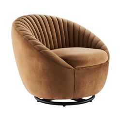 Whirr Tufted Performance Velvet Swivel Chair - East End Imports EEI-5004-BLK-COG