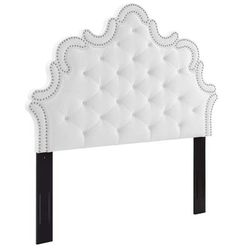 Arabella Button-Tufted Performance Velvet King/California King Headboard - East End Imports MOD-6564-WHI