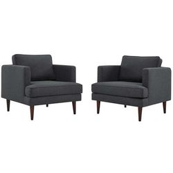 Agile Upholstered Fabric Armchair Set of 2 - East End Imports EEI-4079-GRY