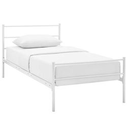 Alina Twin Platform Bed Frame - East End Imports MOD-5551-WHI-SET