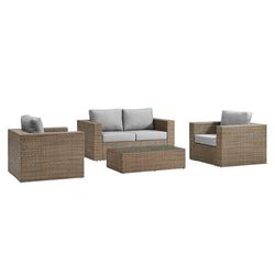 Convene Outdoor Patio Outdoor Patio 4-Piece Furniture Set - East End Imports EEI-6328-CAP-GRY