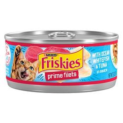 Prime Filets With Ocean Whitefish & Tuna in Sauce Wet Cat Food, 5.5 oz.