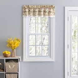 Cherries Curtain Ruffled Valance by Ellis Curtains in Natural