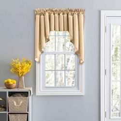 Stacey Curtain Color Lined Swag Set by Ellis Curtains in Almond (Size 126"W 36" L)