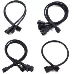 Câble de Ventilateur Pwm à 4 Broches 1 à 4/3/2/1 Voies Mathiateur Noir Connecteur d'Extension de