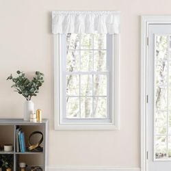 Classic Wide Ruffle Ruffled Valance by Ellis Curtains in White