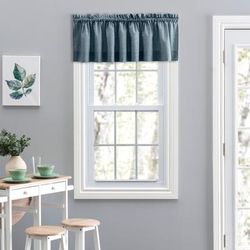 Lisa Solidtextured Tailored Valance by Ellis Curtains in Dusty Blue