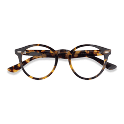 Unisex s round Yellow Tortoise Acetate Prescription eyeglasses - Eyebuydirect s Ray-Ban RB7680V Larry