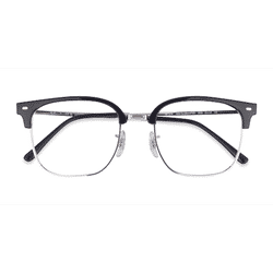 Unisex s browline Black Silver Plastic Prescription eyeglasses - Eyebuydirect s Ray-Ban RB7216 New Clubmaster