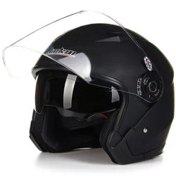 Casco Moto universale 3/4 anti-uv DUAL VISORS casco Scooter casco Vintage 3/4 casco di sicurezza a