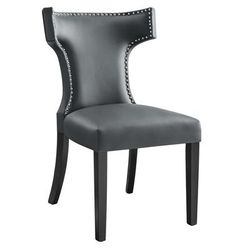 Curve Vegan Leather Dining Chair - East End Imports EEI-2220-GRY