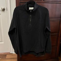 Anthropologie Tops | Anthropologie Saturday Sunday 1/4 Zip Cotton Tunic Black Size M | Color: Black | Size: M