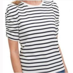 Kate Spade Tops | Kate Spade New York Short Sleeve Black And White Stripe Top Size Xl | Color: Black/White | Size: Xl