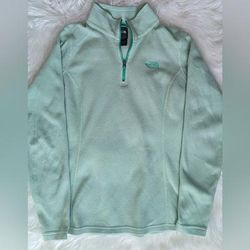 The North Face Tops | Euc The North Face Glacier Mint Color 1/4 Zip Up Through Collar Pullover Long | Color: Blue/Green | Size: S