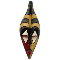 Yamha Dove,'Ghana Wood Mask Hand Carved Multicolor'