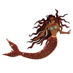 Iron and glass mosaic wall sculpture, 'Ocean Queen'