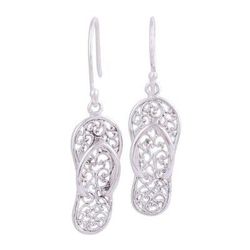Flip-Flop Time,'Sterling Silver Flip Flop Sandal Earrings from India'