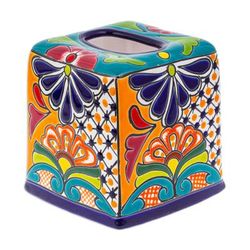 Classic Convenience,'Handcrafted Talavera Hacienda Ceramic Tissue Box Cover'