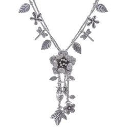 Garden Beauty,'Nature-Themed 950 Silver Y-Necklace from Thailand'