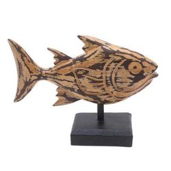 Snapper Fish,'Albesia Wood Snapper Fish Statuette'