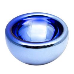 Blue Opal,'Blue Reflective Blown Glass Bowl from Recycled Glass'