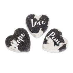 Peace, Love and Hope,'Handmade Heart Home Accents (Set of 3)'