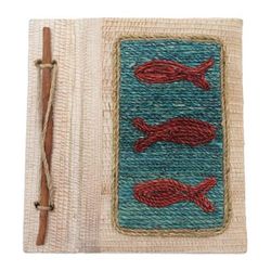 'Hand-Crafted Eco-Friendly Natural Fiber Fish-Themed Journal'