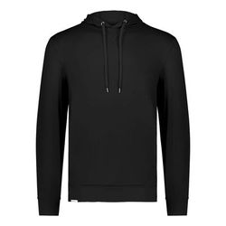 Holloway 222598 Men's Ventura Softknit Hood T-Shirt in Black size XL | Polyester/Spandex Blend