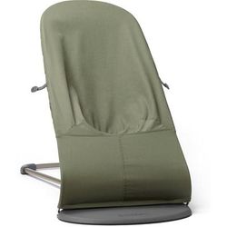 BabyBjrn Bouncer Bliss, Dark Gray Frame Petal Quilt Woven Dark Green