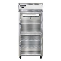 Continental 1FXNGDHD 36 1/4" 1 Section Reach In Freezer, 2 Right Hinge Glass Doors, 115v, Aluminum/Stainless Steel