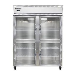 Continental 2FENGDHD 57" 2 Section Reach In Freezer, 4 Left/Right Hinge Glass Doors, 115/208-230v, 115-230v, Stainless Steel