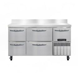 Continental FA60NBS-D 60" W Worktop Freezer w/ 3 Sections, 3 Door, 3 Drawers, 115v, Stainless Steel & Aluminum, Silver