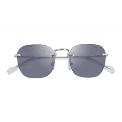 Unisex s round Silver Metal Prescription sunglasses - Eyebuydirect s Vogue Eyewear VO4217S
