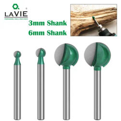 LAVIE-Fraise CNC en Carbure de Tungstène à Noyau de Radius Boule de Tige de 3mm ou 6mm Foret de