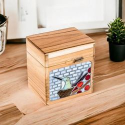 Harmonious Secrets,'Handcrafted Hummingbird Mosaic Decorative Box in Bright Hues'