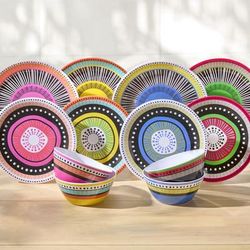 12-Pc. Almira Melamine Dinnerware Set by BrylaneHome in Multi