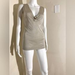 Gucci Tops | Gucci Scoop Neck Sleeveless Top Size: S | Color: Gray | Size: S