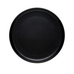 Libbey DRI-19-O 9" Round Driftstone Flat Coupe Plate - Porcelain, Onyx, Black