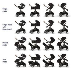 Nuna DEMI Next Stroller with Rider Board + PIPA RX Travel System Bundle - Granite