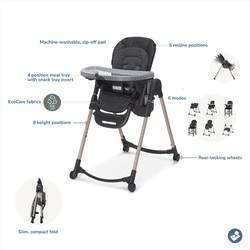 Maxi-Cosi Minla 6-in-1 High Chair - Classic Graphite
