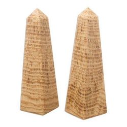 'Towers' (pair) - Aragonite Obelisks Gemstone Sculptures