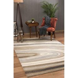 8' x 11' Cream and Tan Abstract Marble Area Rug - 3'6"