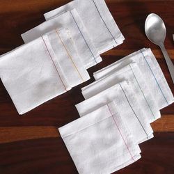 Rainbow Flavors,'Set of 8 Woven Mini Cotton Dish Towels with Colorful Lines'
