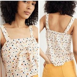 Madewell Tops | Madewell Front Tie Cami. Size 8 | Color: Pink/Yellow | Size: 8